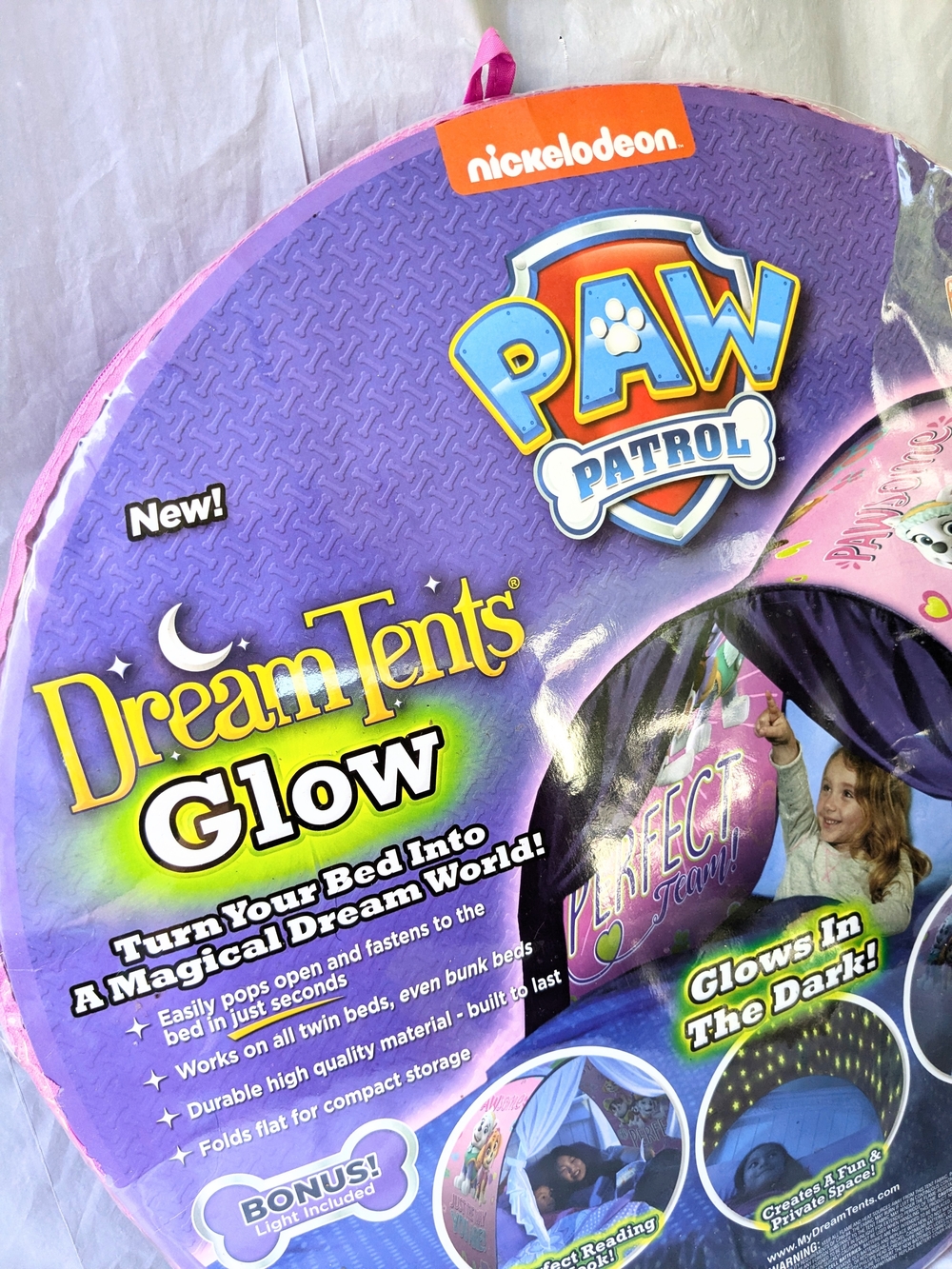 Nickelodeon Paw Patrol DreamTents Glow Bed Tent - Pink and Purple - Picture 2 of 3